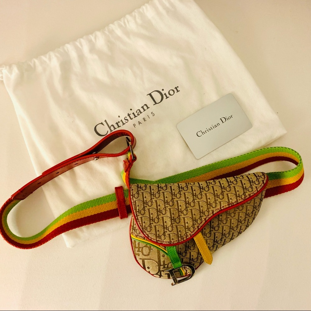 Vintage Dior mini saddle belt bag